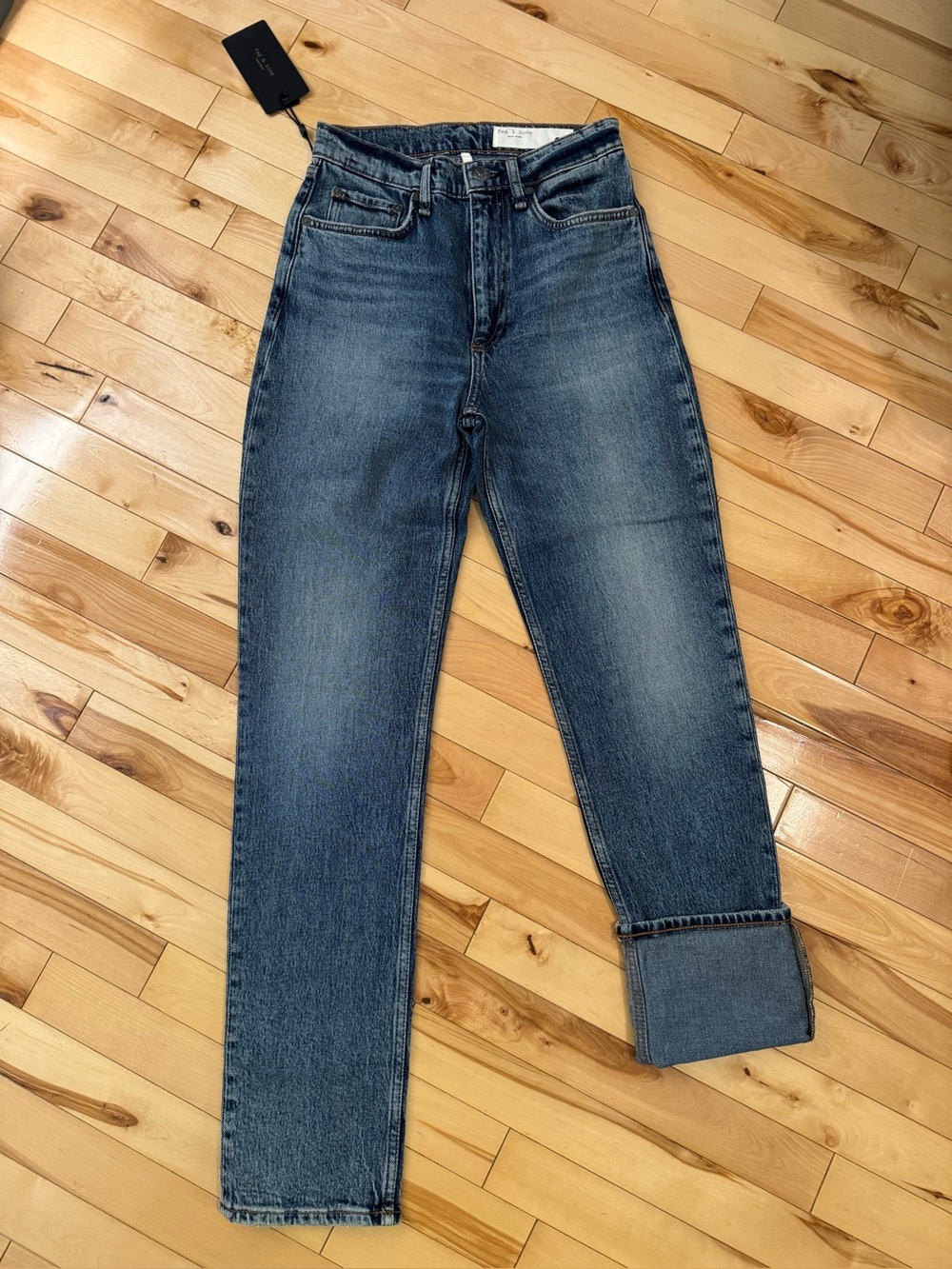 rag & bone Dominique Wren high-rise full length slim straight jeans 25